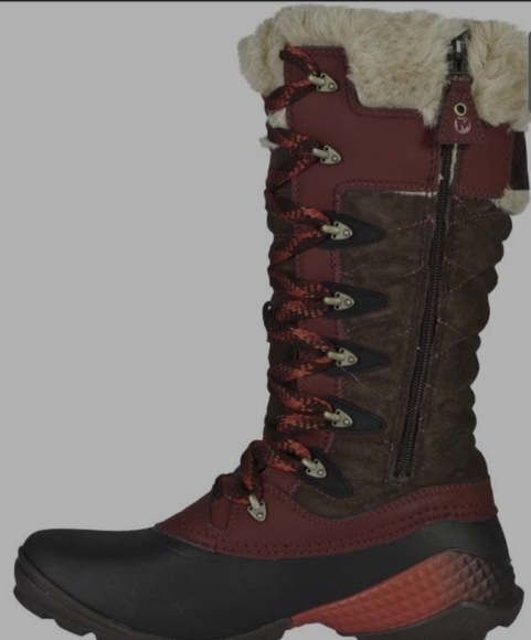 Merrell Winterbelle Mahogany winter hiking Boots 10 - Picture 2 of 14